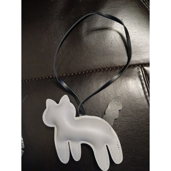 Pleather Gray Black Striped CAT Keyring Keychain Key Ring KITTY - Picture 5 of 6